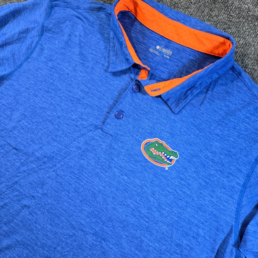 Columbia Florida Gators Tech Trail Polo Mens Blue Orange Performance GameDay XL